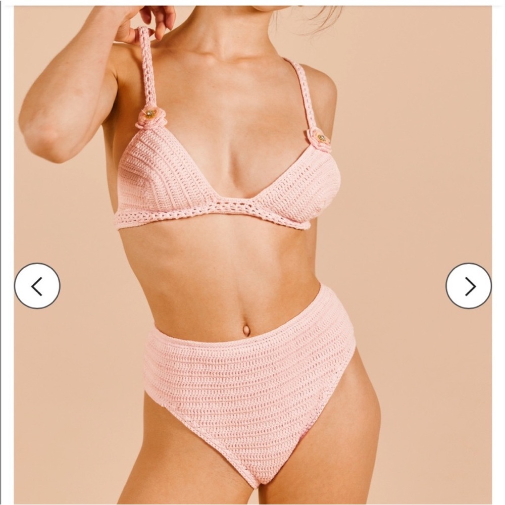 NWOT Maiyo Rose Crochet High Rise Bikini Bottom - Picture 9 of 11